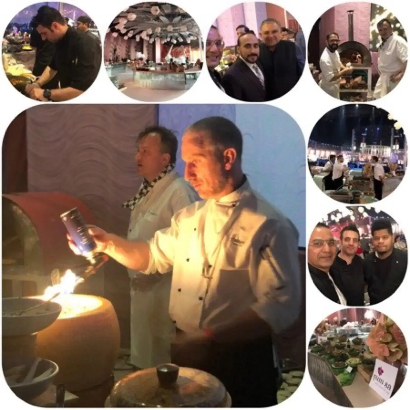 Chef flambé collage